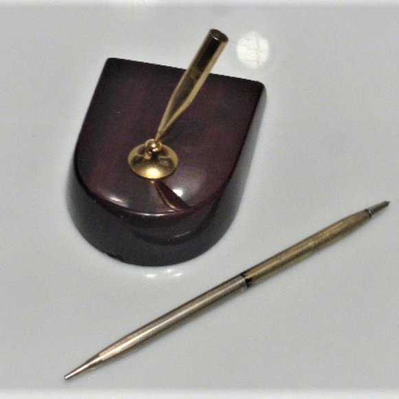 Unmarked Antique PEN & HOLDER Vintage Pen Holder Vintage Desk Cross Stylo - Picture 2 of 9